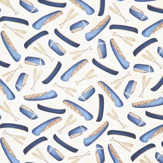 Boat and Oar Toss Cream - Wilmington Prints