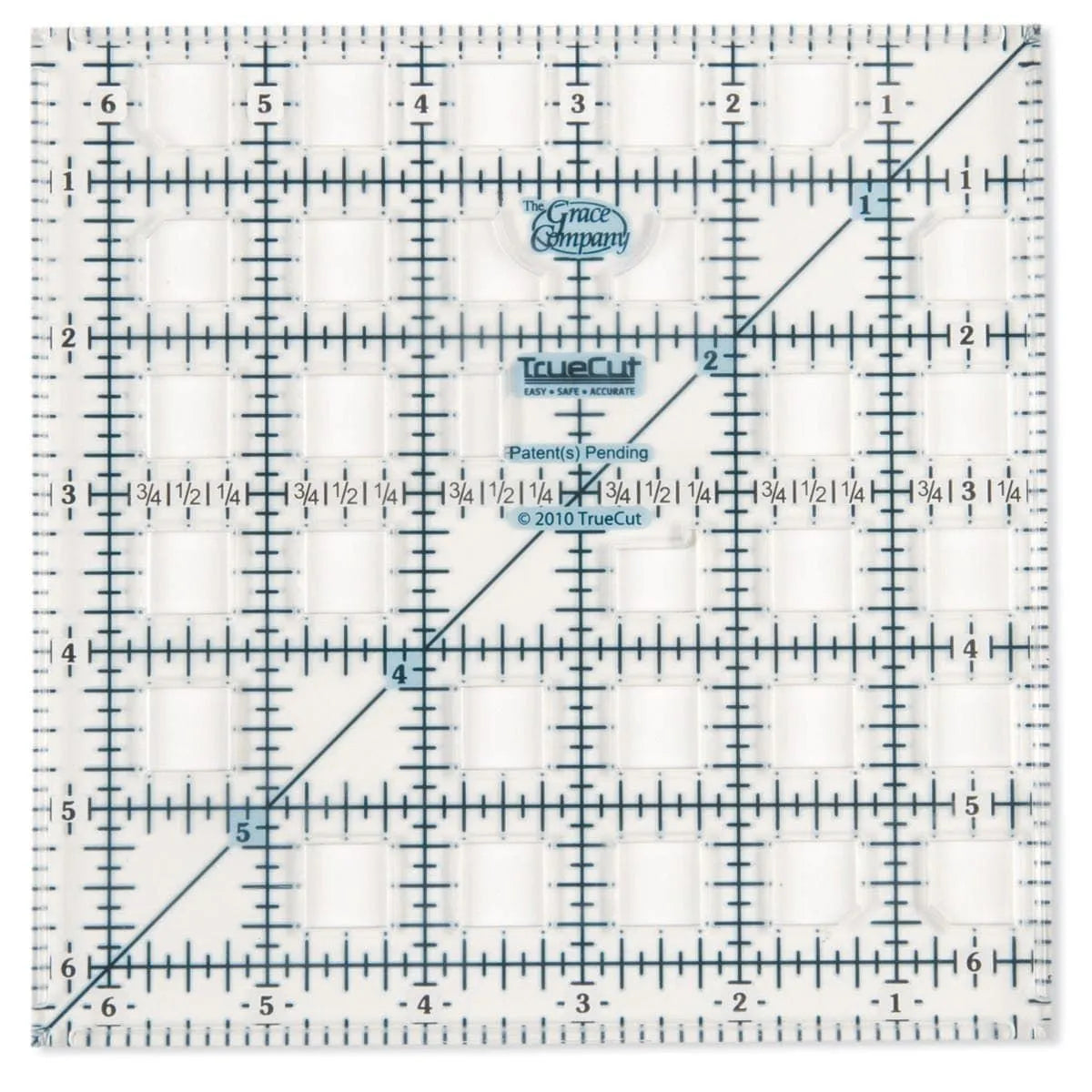 True Cut 6-1/2in Square Ruler - Grace Company