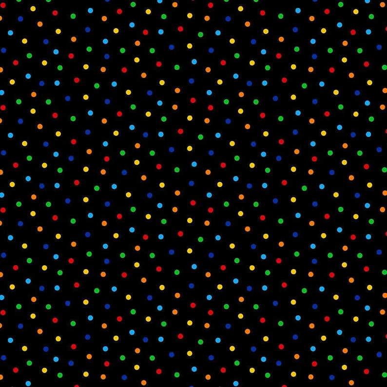 polka dots black multi color - Timeless Treasures