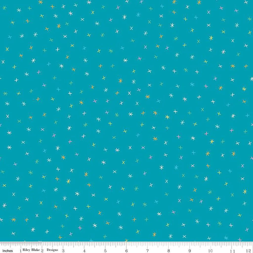Sunshine Blvd Sparkles C12105 Teal - Riley Blake Designs