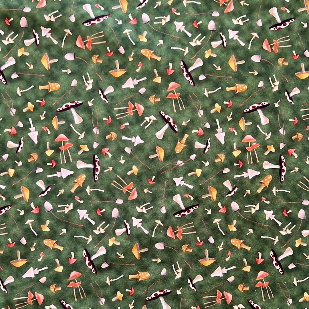 Gnomeland Critters Mushroom Toss Green By Robert Kaufman