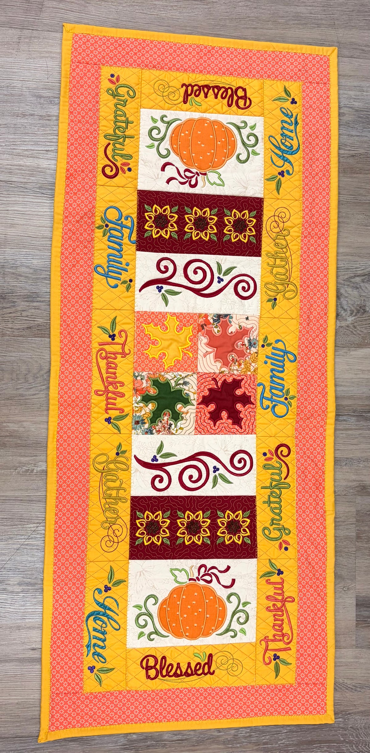 Blessed fall table runner — Julie Blake class sample