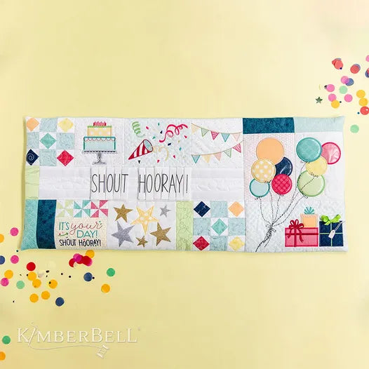 Shout Hooray! Bench Pillow - Kimberbell Machine Embroidery CD