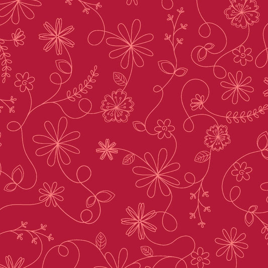 Floral Swirl Red - Kimberbell Basics / Maywood Studio