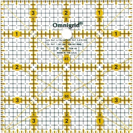 Omnigrid Ruler with Grid 4" Square