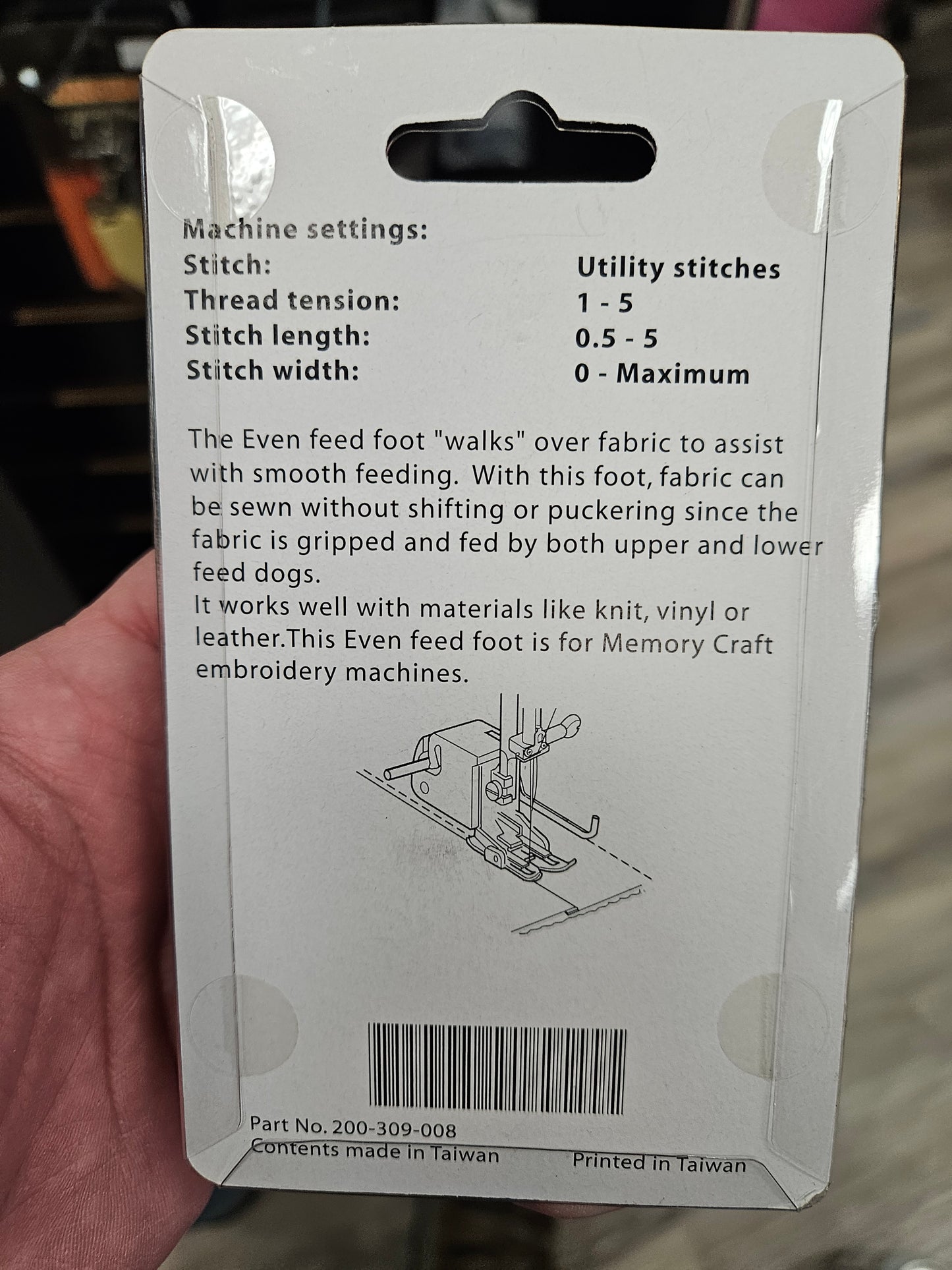 Janome Even Feed Foot with Quilting Guide for Memory Craft Embroidery Machines