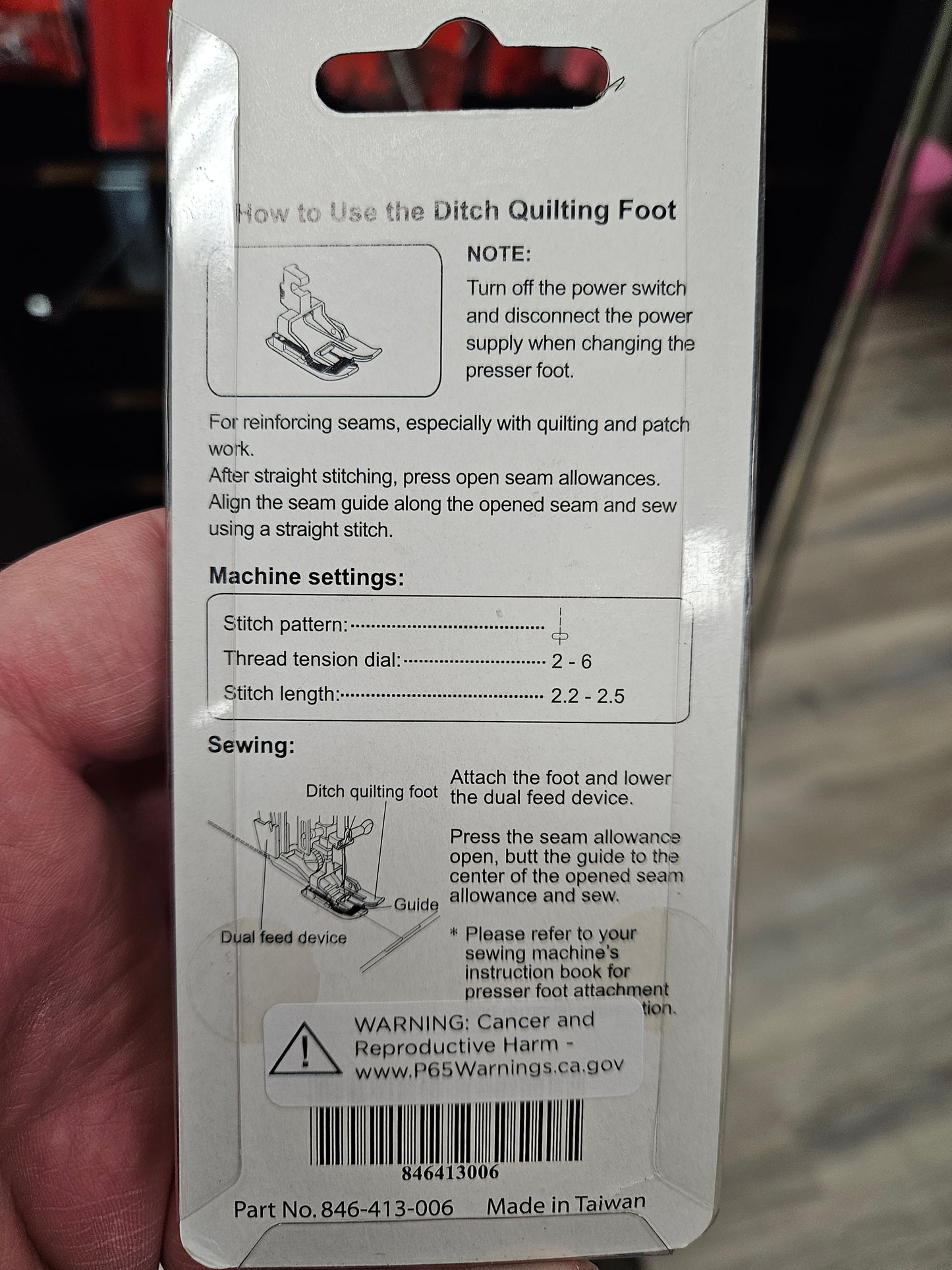 Janome Acufeed Ditch Quilting Foot