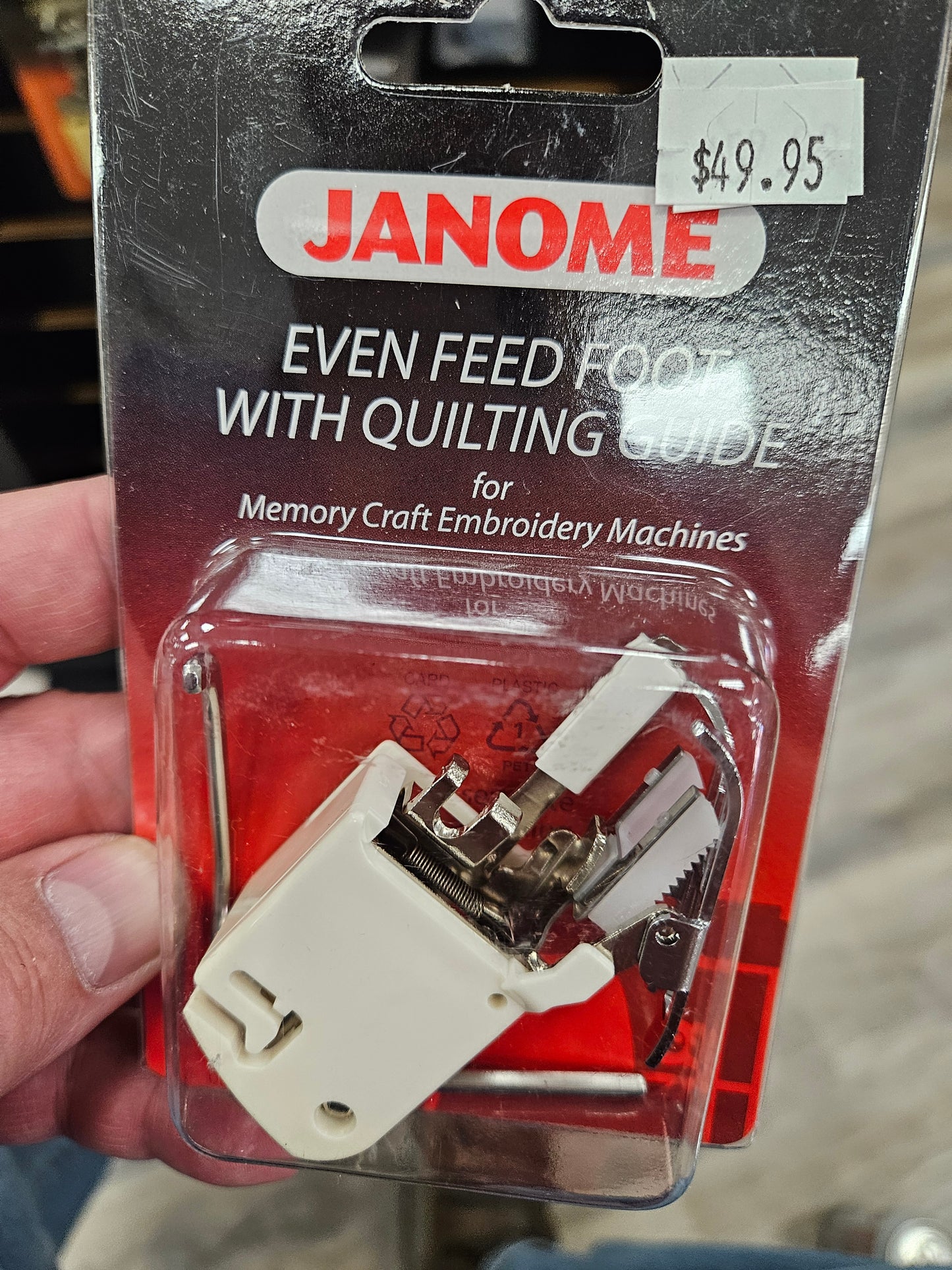 Janome Even Feed Foot with Quilting Guide for Memory Craft Embroidery Machines