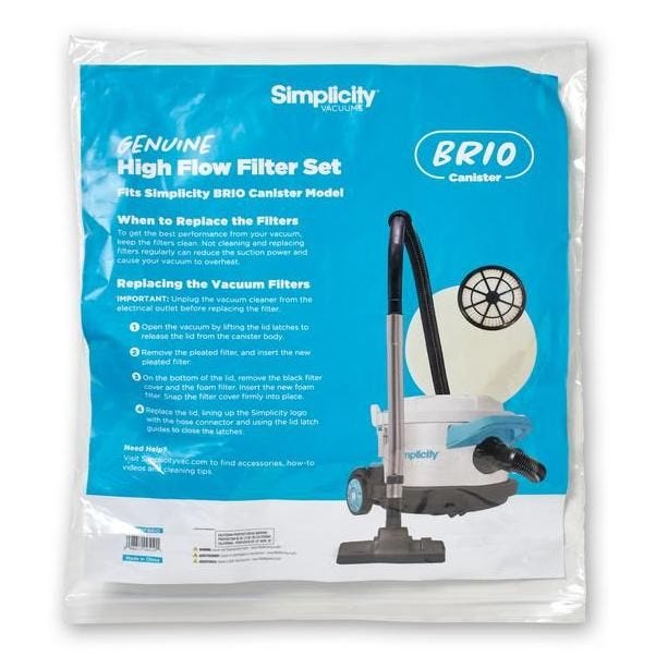 Simplicity Brio Pleated HEPA 12 Filter and Foam Filter