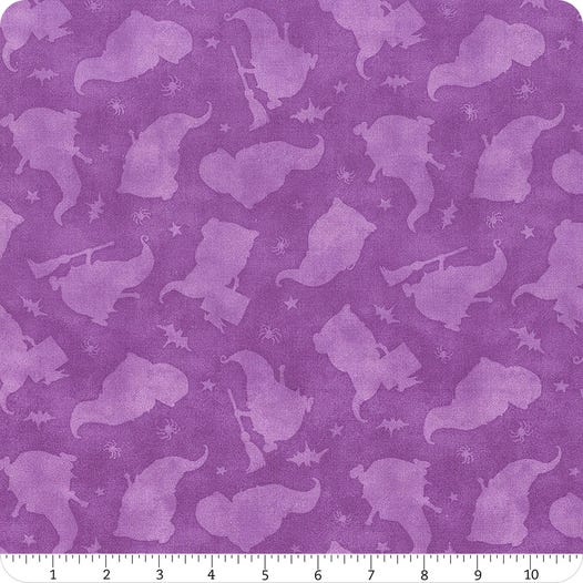 The Boo Crew Tonal Gnomes Toss Purple by Susan Winget for Wilmington Prints