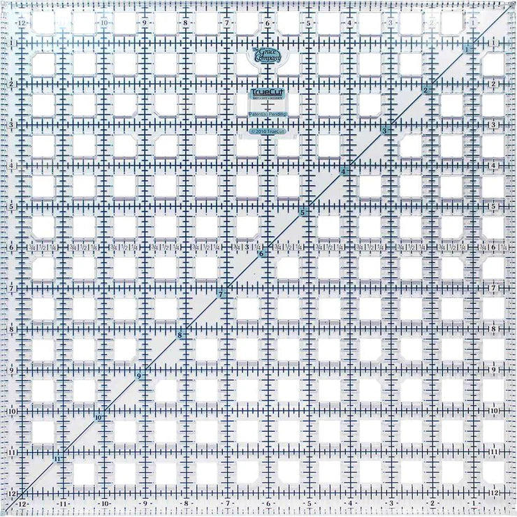 TRUECUT Quilting Ruler With Raised Edge - 12 1/2" x 12 1/2"