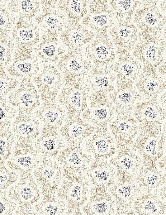 Organic Stripe Cream Lockwood Manor by Wilimington Prints - Sold By The 1/4