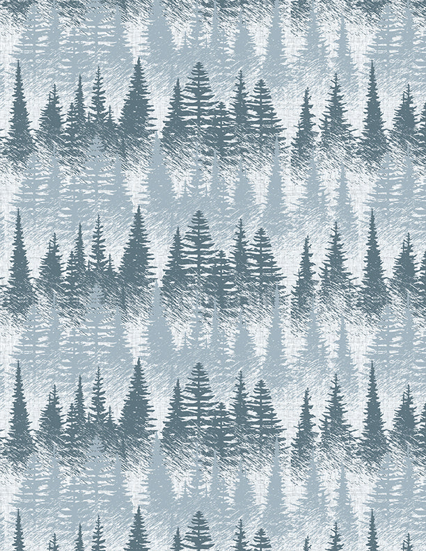 Forrest Blue Wild Woods Lodge by Wilimington Prints - Sold By The 1/4