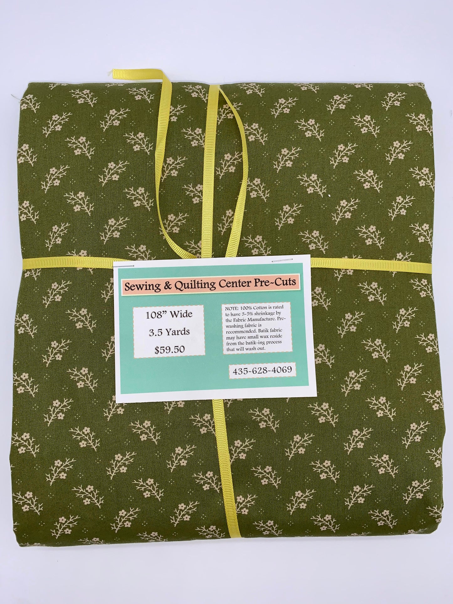 108" Pre-Cut Green Floral