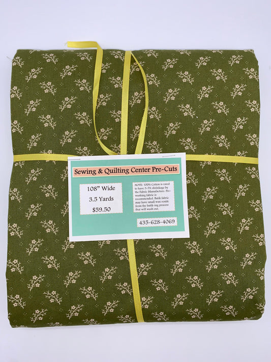 108" Pre-Cut Green Floral