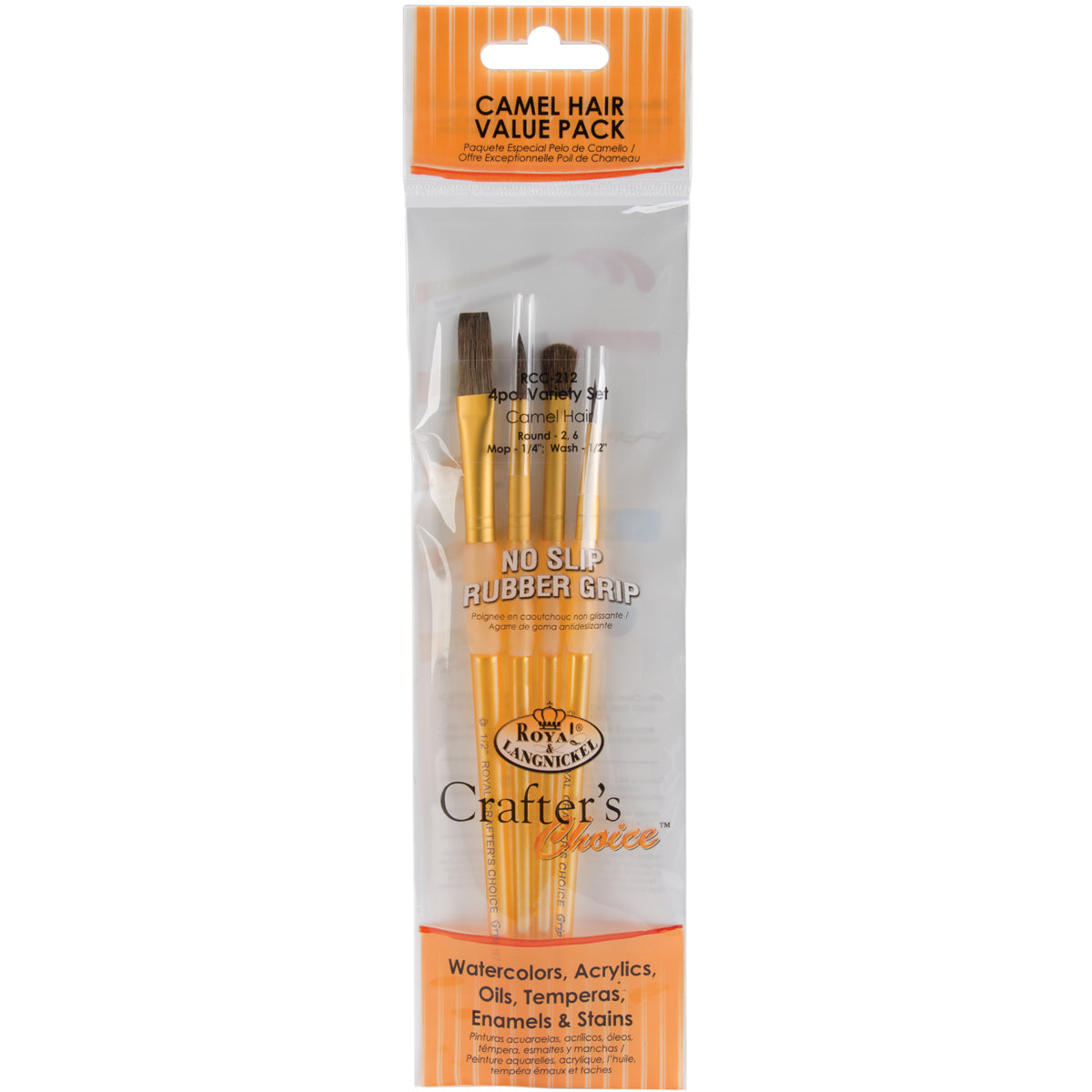 Crafter's Choice Camel Brush Set-4/Pkg, RCC212