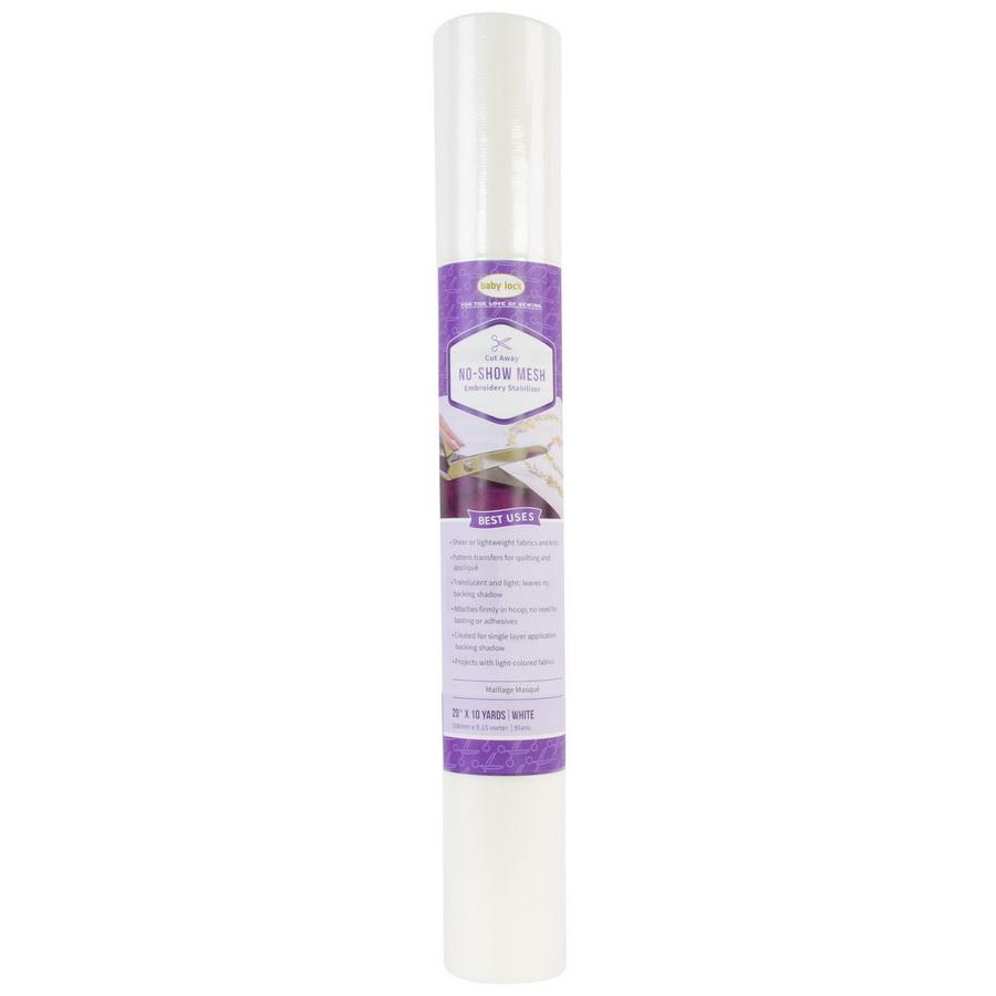 Baby Lock No-Show Mesh White Stabilizer 20" x 10YD