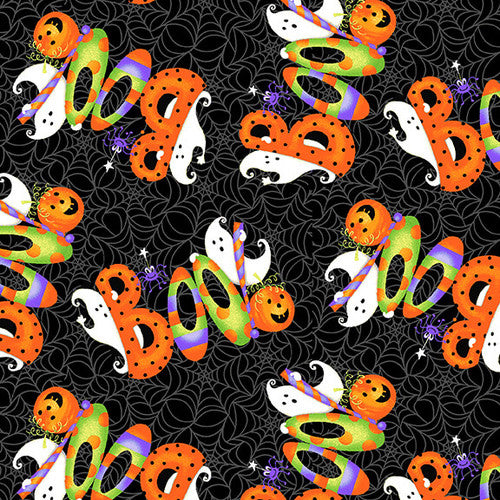BOO! With Glow Henry Glass Fabrics - Sold By 1/4 Yard