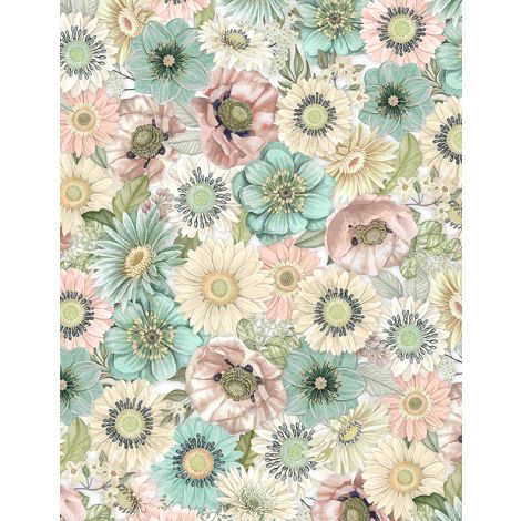 Wilmington Prints Blissful Packed Floral White 27644-173