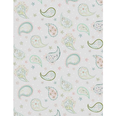 Wilmington Prints Blissful Paisley Contour Gray 27648-973