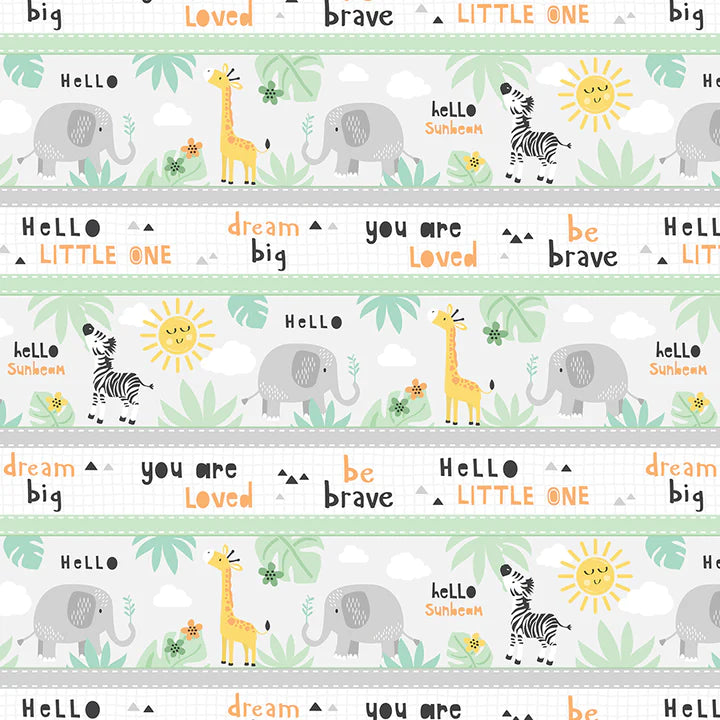 Wilmington Prints Hello Sunbeam Repeating Stripe Animal Multi 24501-497