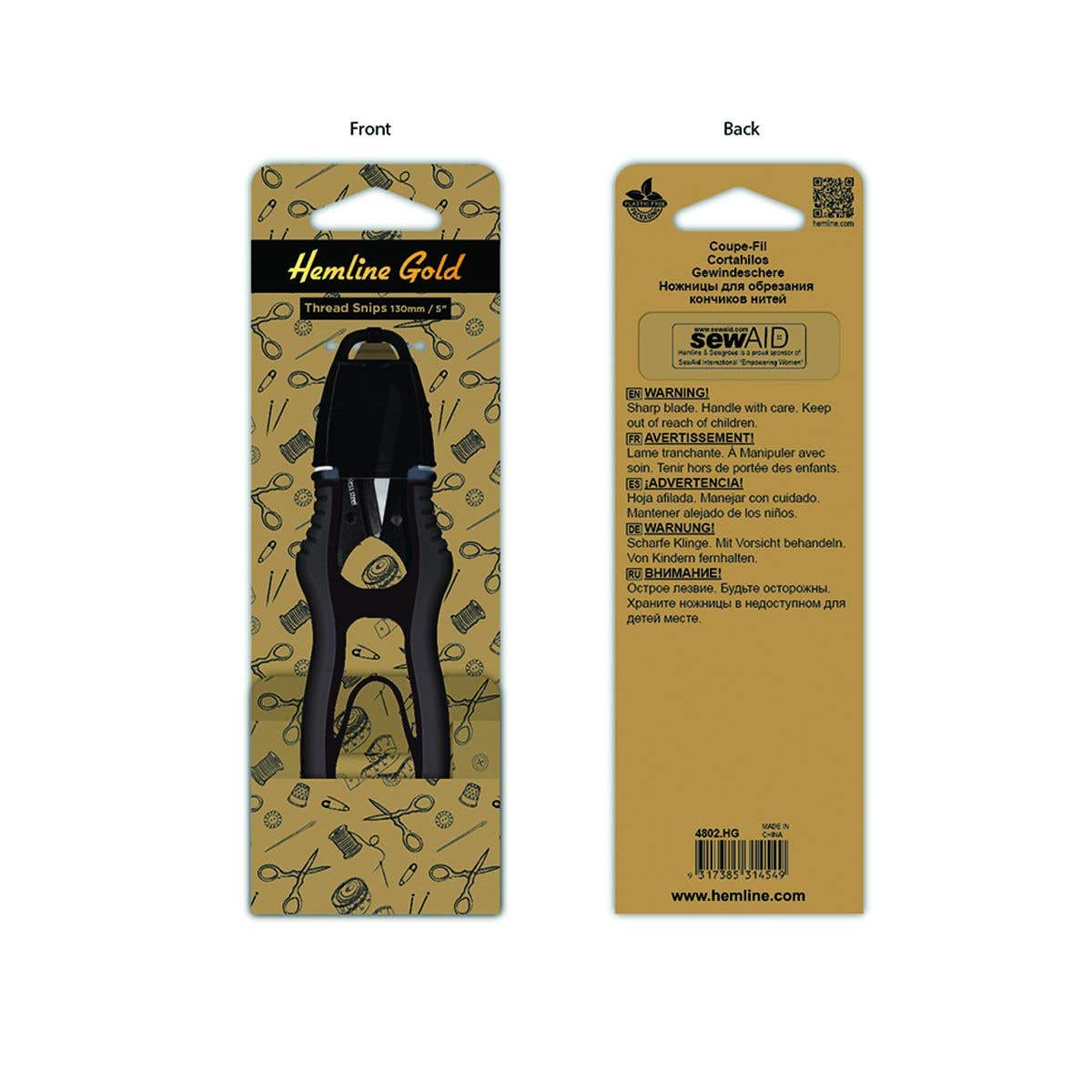Hemline Gold Thread Snips