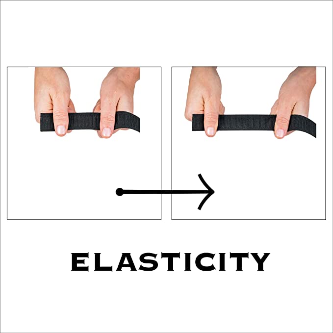 Stretchrite Flat Non-Roll Woven Polyester Elastic Spool, 1-Inch by 50-Yards, Black sold by yard