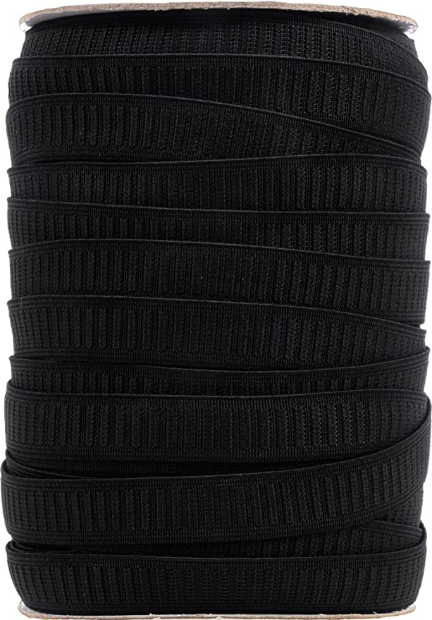 Stretchrite 3/4-Inch by 75-Yard Black Non-Roll Woven Polyester Elastic Spool