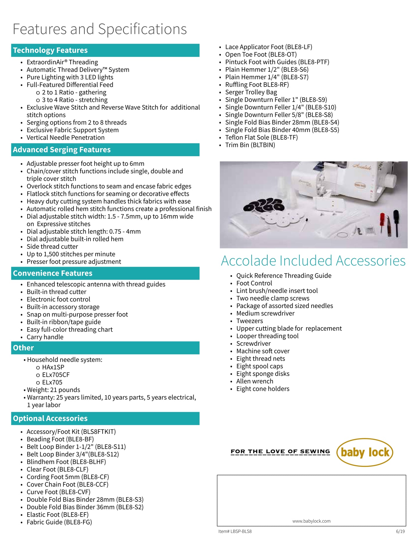 Baby Lock Accolade Serger