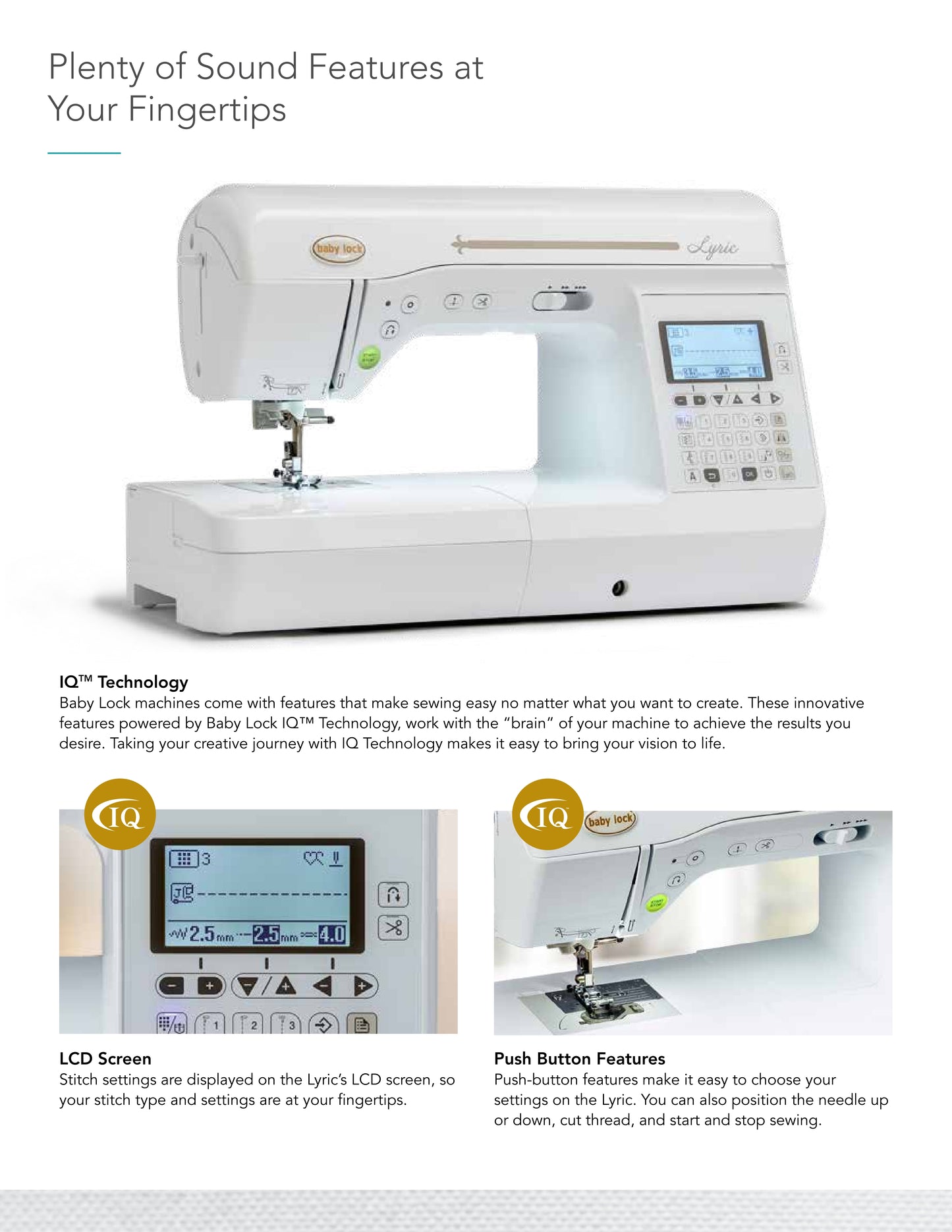 Baby Lock Lyric - Option Heavy Sewing Machine
