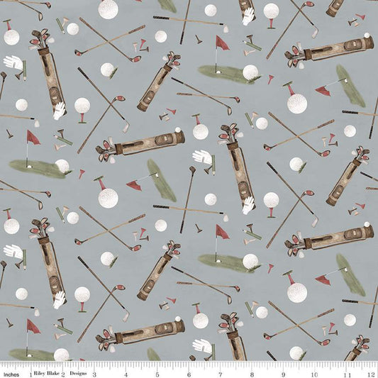 Golf Days Gray by Riley Blake - Sold by the 1/4yd