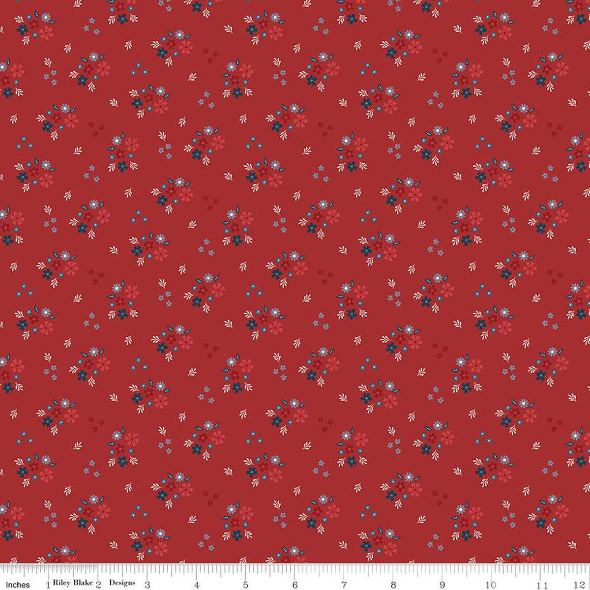 Red, White and True Ditzy Red by Riley Blake - Sold by the 1/4yd