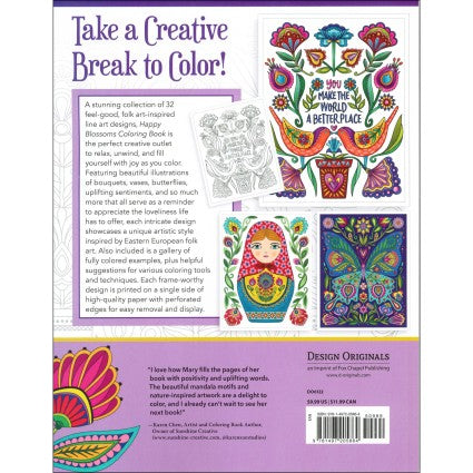 Happy Blossoms Coloring Book