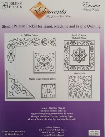 Golden Threads Elements Emma Stencil Packet