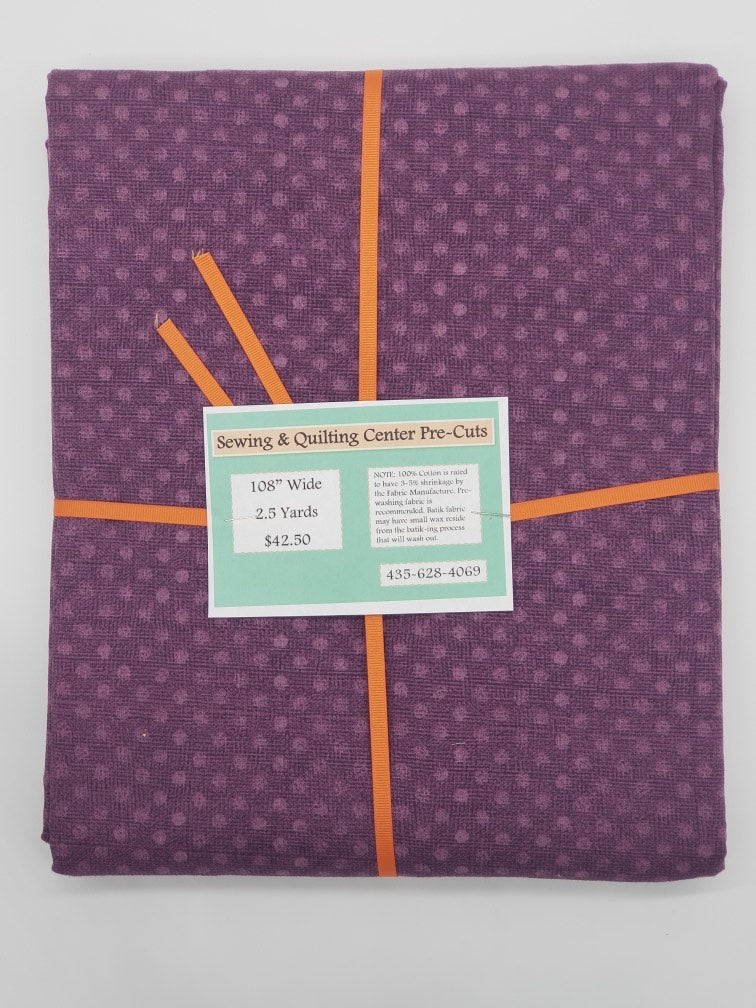 108" Pre-Cut Purple Dot 2.5 yards