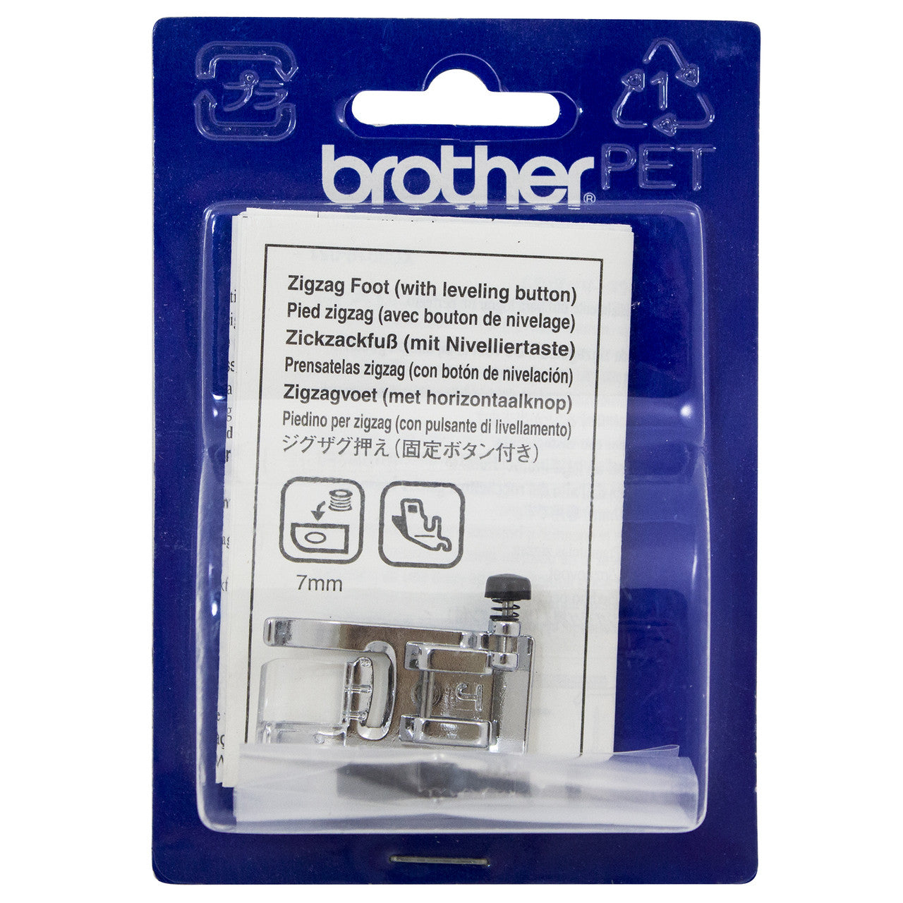 Brother Zigzag foot and low shank (with leveling button)