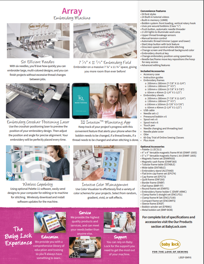 Baby Lock Array Multi-Needle Embroidery Machine