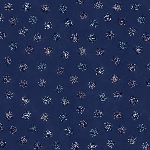 Wilmington Prints Blissful Floral Foulard Navy 27649-434