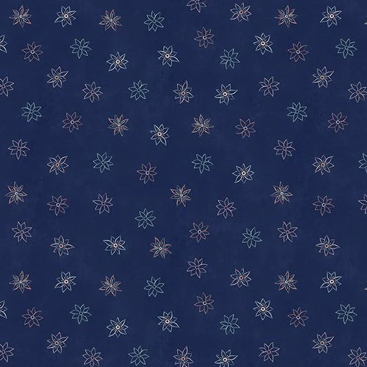 Wilmington Prints Blissful Floral Foulard Navy 27649-434