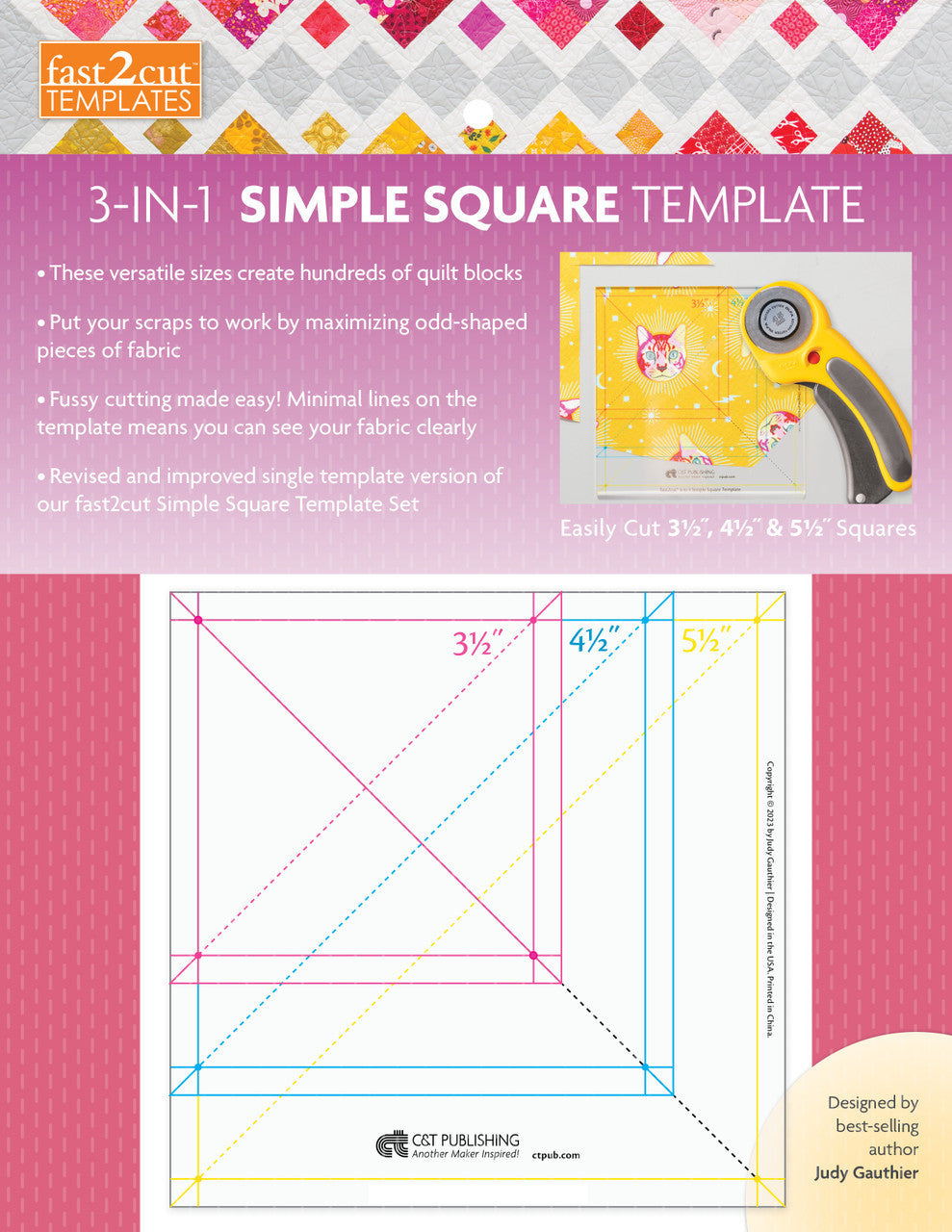 Simple Square 3-in-1 Template - fast2cut Templates