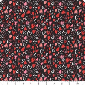 Happy Hearts by Wilimington Prints - Sold By The 1/4