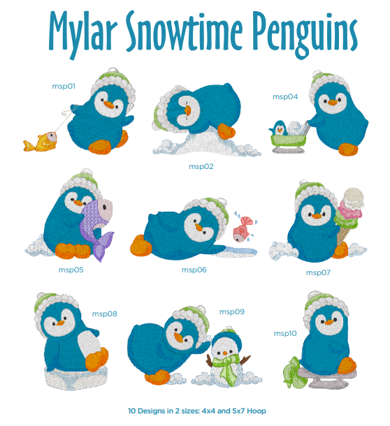 Purely Gates Mylar Snowtime Penguins
