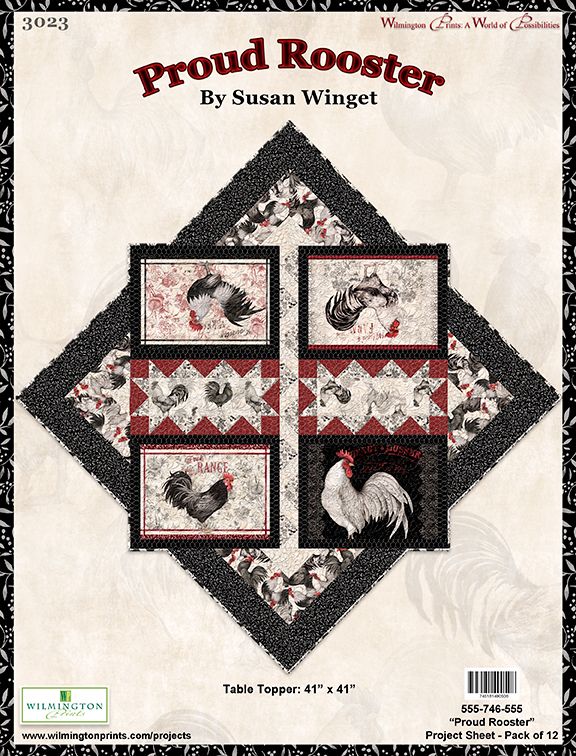 Proud Rooster by Wilimington Prints - Sold By The 1/4