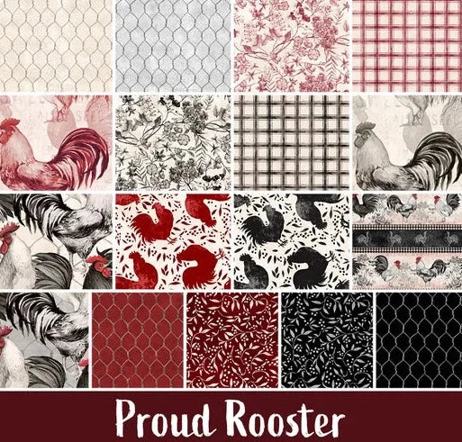 Proud Rooster by Wilimington Prints - Sold By The 1/4