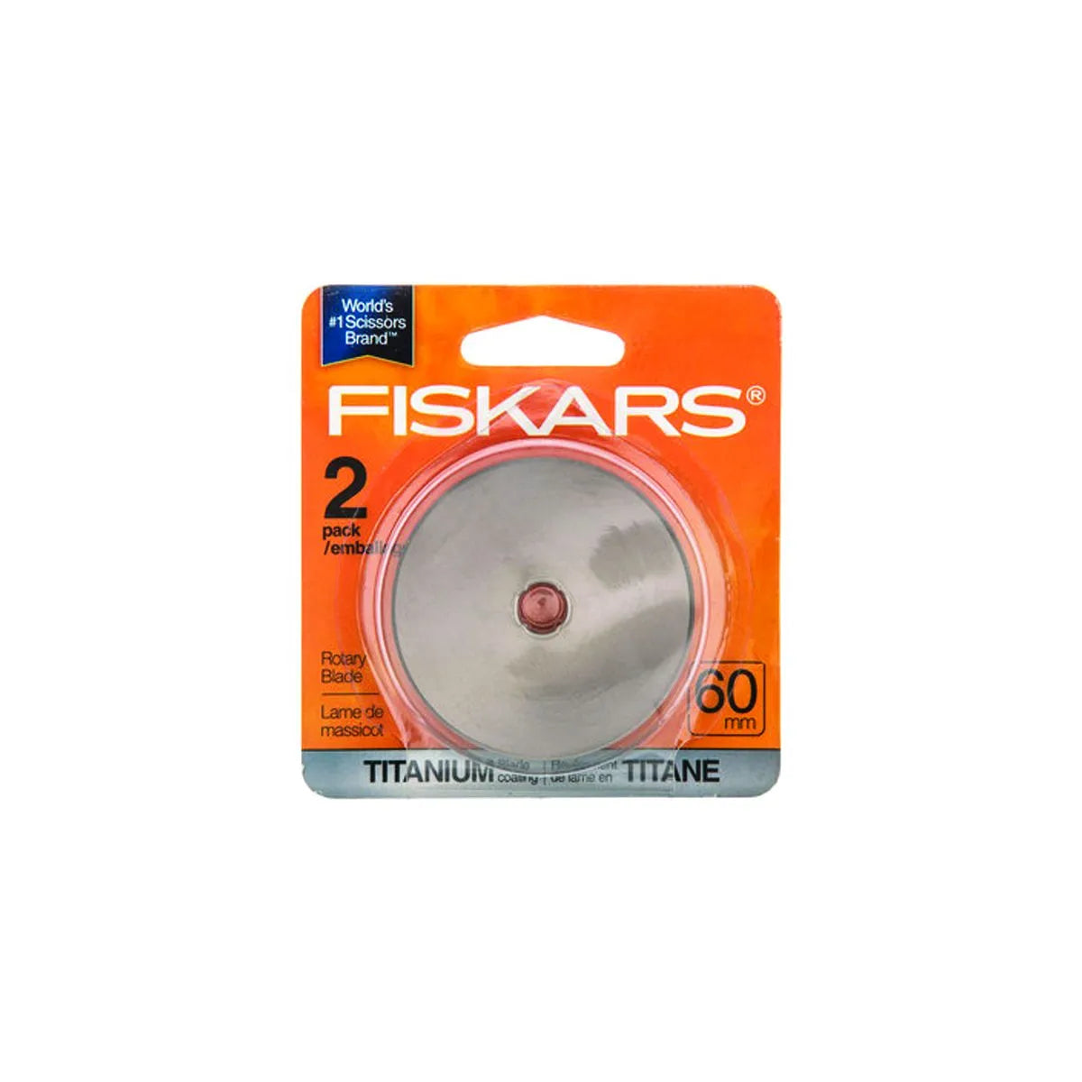 Fiskars 60mm Rotary Blade Titanium Straight 2pk