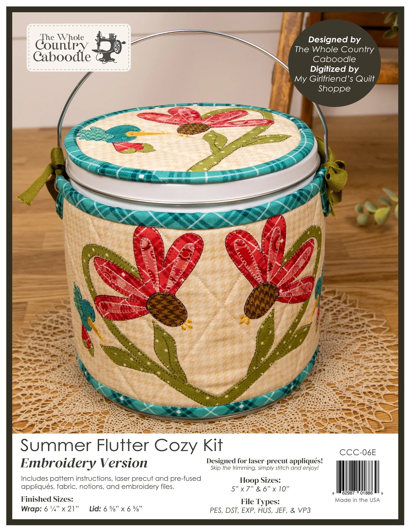 Summer Flutter Cozy Kit Embroidery - The Whole Country Caboodle