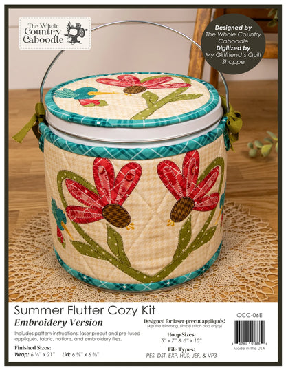 Summer Flutter Cozy Kit Embroidery - The Whole Country Caboodle