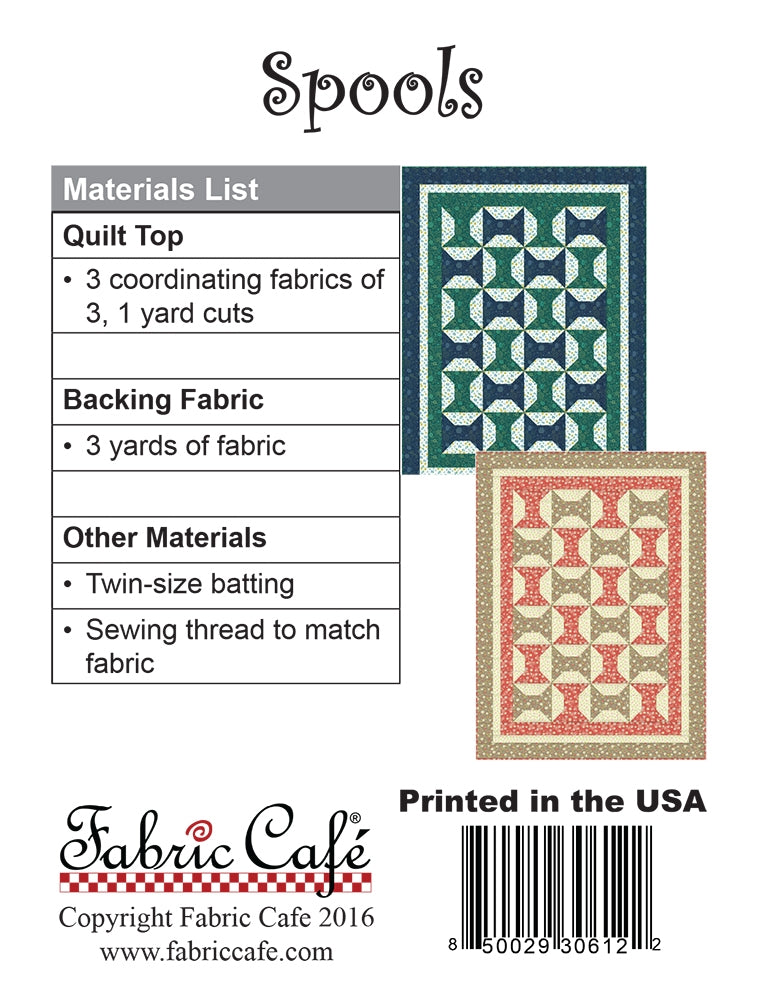 Fabric Cafe Spools 3-Yard Quilt Pattern