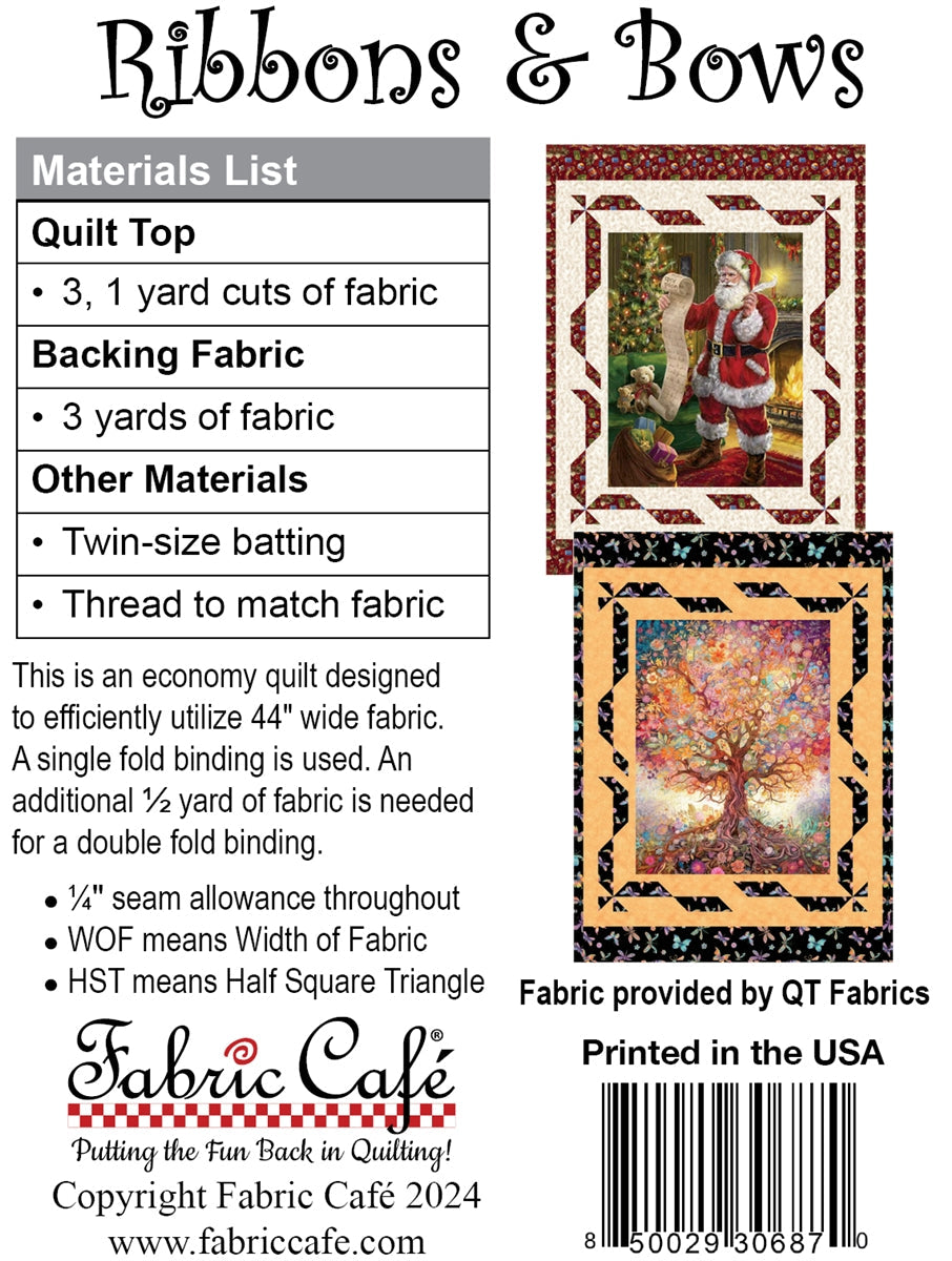Fabric Cafe Ribbons & Bows 3-Yard Quilt Pattern