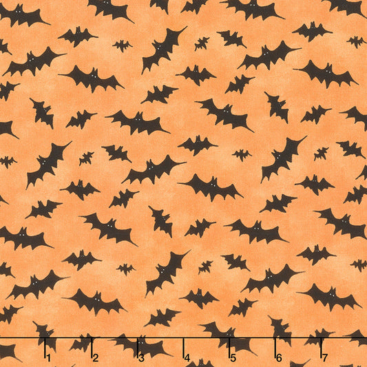 The Boo Crew Bats Toss Orange by Susan Winget for Wilmington Prints